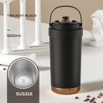 thumbnail image 4 of Stainless Steel Vacuum Insulated Travel Mug - 500ml, Black | Double Walled Coffee Cup With Leakproof Lid - Reusable For Hot Cold Coffee | Thermal Mug With Non Slip Protective Cover, 4 of 5