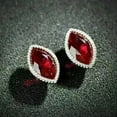 thumbnail image 4 of 2Ct Marquise Cut Lab-Created Red Ruby Women's Stud Earrings 14K White Gold Plated, 4 of 4