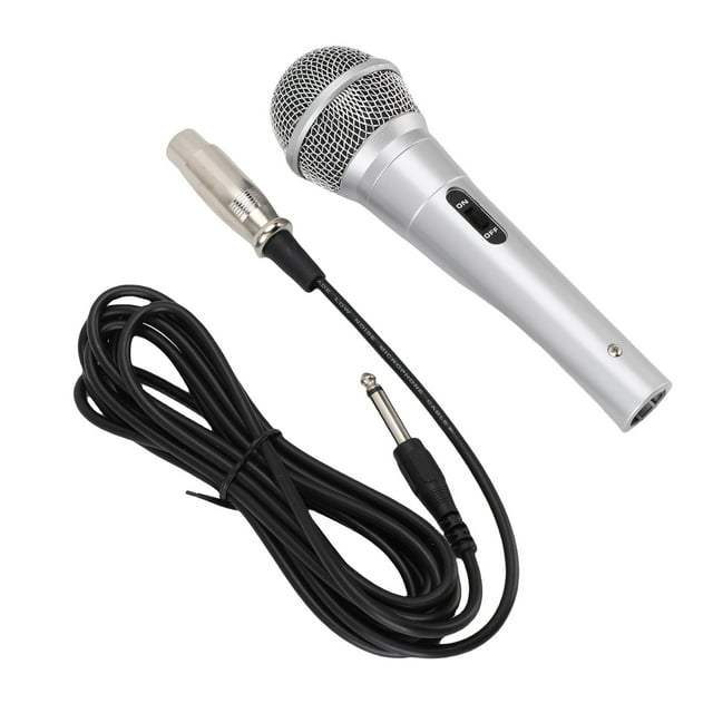 Karaoke Wired Mic, Cardioid Metal ABS Anti Interference Microphone 6.5mm for Mixer
