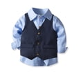 thumbnail image 2 of Traje de vestir para niño, chaleco de caballero, pantalón, camisa a rayas, cárdigan, traje de caballero de cuatro piezas, 2 of 5