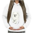 thumbnail image 6 of Women's Pet Pouch Hoodie Kangaroo Pocket Dog Cat Carrier Sweatshirt Long Sleeve Pullover Animal Holder, 6 of 7