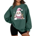 thumbnail image 2 of Women's Christmas Sweatshirts for $10 Thin Fleece Round Neck Loose Long Sleeve Pullover Top Casual, 2 of 5