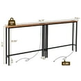 thumbnail image 2 of Ktaxon 2 Pack 78.7" Narrow Console Sofa Table with Charging, Long Couch Table Metal Frame with 4.9ft Extension Cord, Rustic Brown, 2 of 8