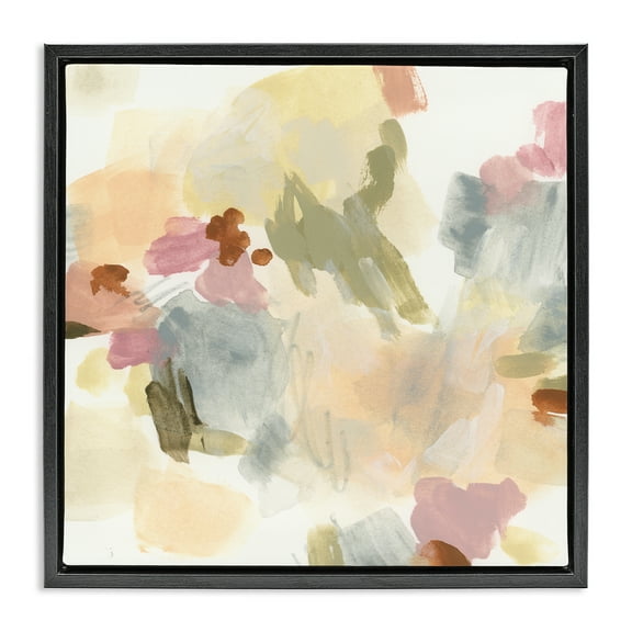 Stupell Industries Streaked Restless Abstraction Abstract Painting Black Floater Framed Canvas Art Print Wall Art, 18 x 18