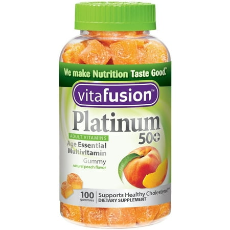 Vitafusion Platinum 50+ multivitamines Gummy, Peach 100 ch (pack de 2)