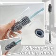 thumbnail image 2 of Silicone Bottle Brush with Long Handle Flexible Portable Water Bottle Cleaner for Washing Containers, 2 of 6