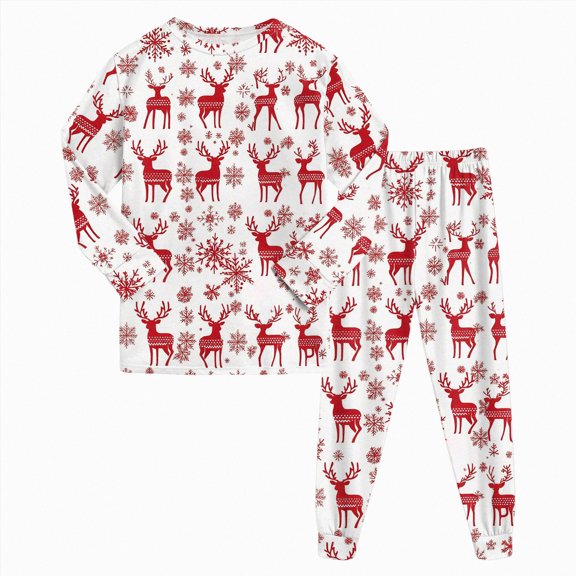 sdbrld Kids Fall Pajamas for Boys Girls Christmas Pajama Cute Xmas Graphics Shirt Long Sleeve and PJs Pants Two Piece Sleepwear Outfit Sets Red Sizes 5-6 Years