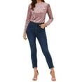 thumbnail image 2 of INSPIRE CHIC T-Shirts en Velours pour Femmes Col Rond Manches Longues Décontracté S Rose, 2 of 7