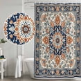 thumbnail image 4 of Orange Blue Boho Southwestern Shower Curtain Set - 48" x 72" Washable Bathtub Curtain with 12 Hooks, Ethnic Rustic Classical Waterproof Fabric Stall Shower Curtains for Bathroom/Bathtub Décor, 4 of 6