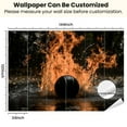 thumbnail image 3 of Peel and Stick Wallpaper Canvas Flames Sports Ball Cool Fire Themed Gym Basketball Splashing Water Modern Art Wall Mural Decor Self Adhesive and Removable 100in x 144in, 3 of 7