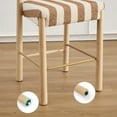 thumbnail image 3 of Zesthouse Upholstered Counter Height Bar Stools Set of 2, Linen Fabric Bar Stools with Backs & Solid Wood Legs, 26.4" Modern Counter Height Barstools for Kitchen Island, Extra Thick Cushion, Stripes, 3 of 12