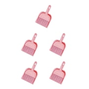 kurtrusly Hand Broom and Dustpan Set Small Dust Pans with Brush Set Cleaning Tool for Desk pink 5Set