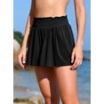 thumbnail image 4 of Womens Swim Shorts High Waisted Elastic Bathing Suit Bottoms with Two Side Pockets, 4 of 6