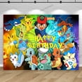 thumbnail image 4 of Fondo de Pokémon para fiesta de cumpleaños de niño, fotografía de mascota, elfo, Pikachu, pancarta para baby shower, decoración, póster, accesorios, 4 of 5