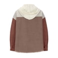 thumbnail image 5 of Hooded Jacket Women Casual Corduroy Color Block Patchwork Drawstring Button Long Sleeve Hooded Jacket For A Retro Casual Look Jackets For Women, 5 of 8