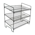 thumbnail image 1 of Lipstore 3 Layers Book Signing Wire Rack, Snack Storage Container, Space Saving. Foldable Black, 1 of 8