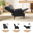 thumbnail image 5 of Manual Leather Recliner Chair with Rolled Arms Nailhead Trim for Living Room Black, 5 of 7