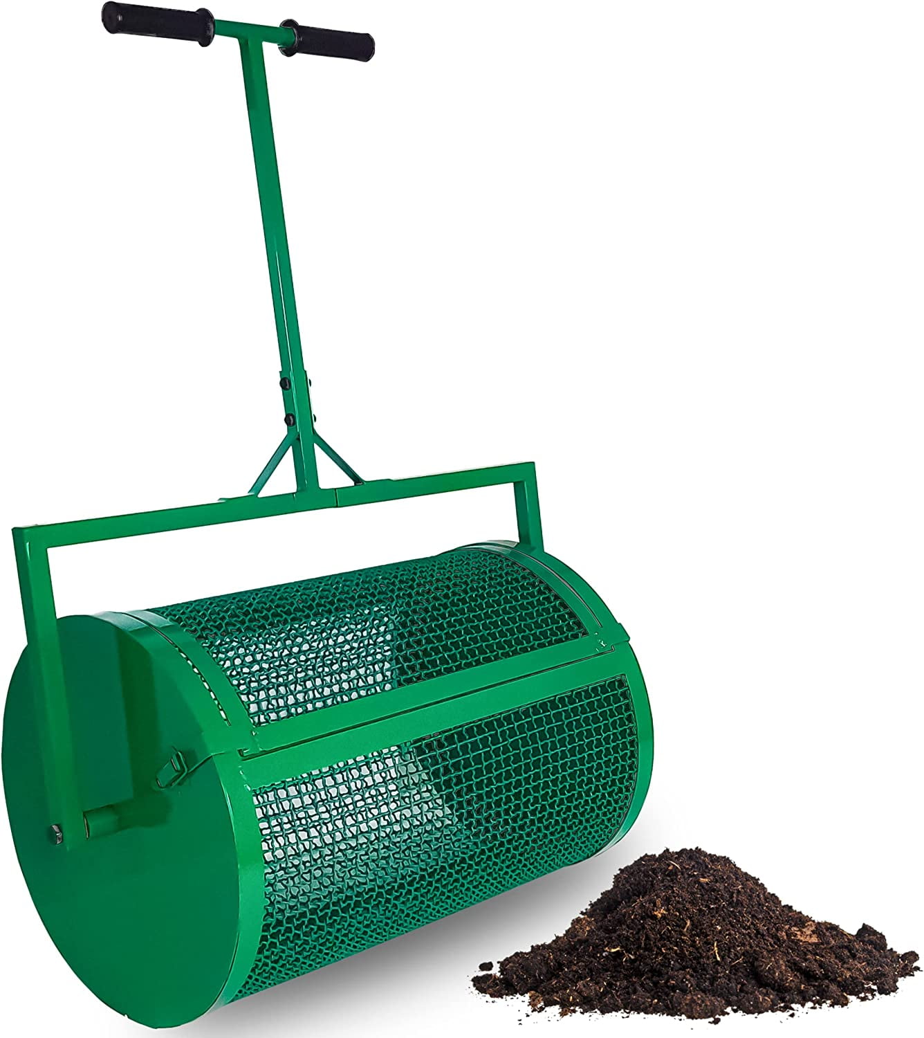 FEBTECH 24 Inch Compost Spreader with Metal Mesh Basket Peat Moss