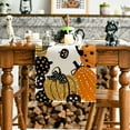 thumbnail image 2 of SM-XLHN Halloween Jack-O-Lantern Pumpkin Table Runner, Holiday Kitchen Dining Table Decoration for Indoor Outdoor Home Party Decor 13 x 72 Inch, 2 of 6