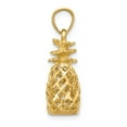 thumbnail image 2 of 14k Yellow Gold Diamond-cut 3D Pineapple Pendant, 2 of 4