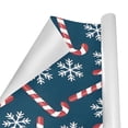 thumbnail image 3 of Wrapping Paper Gift Wrap – Blue Canes and Flakes – 1, 2, 3, 4 or 5 Rolls (4 Rolls), 3 of 3