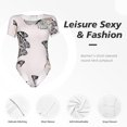 thumbnail image 7 of Cauagu Beautiful Butterfly Women's Crew Neck Round Short Sleeve T Shirts Tops Bodysuit Daily Jumpsuit-X-Large, 7 of 7