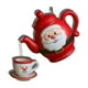 thumbnail image 3 of Adorno navideño vintage de tetera con efecto de té vertido | Decoración festiva para taza de té con acebo y frutos rojos | Regalo navideño para amantes del té y coleccionistas, 3 of 3