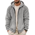 thumbnail image 3 of Bainana Men'S Zip Up Hoodie Long Sleeve Trendy Zipper Hoody Solid Color Hooded Shirts Party Wear Fall Outfit Size S, 3 of 7