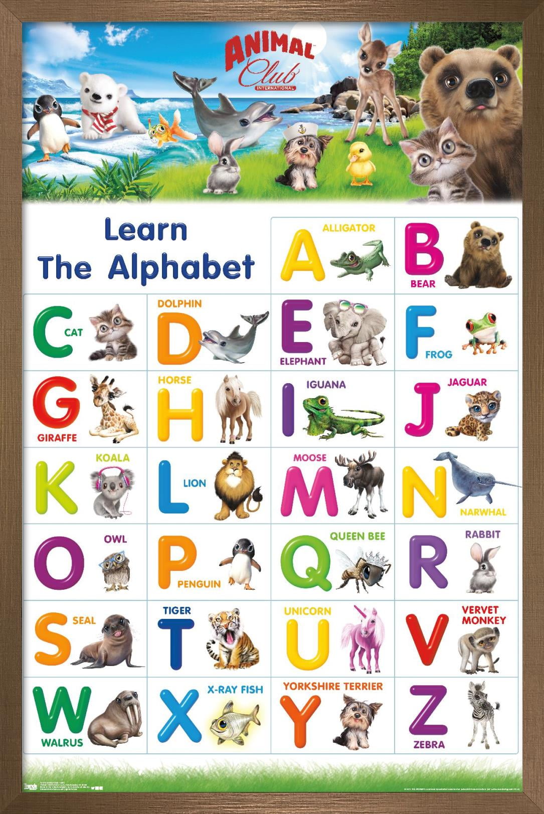 Animal Club - Letters ABC Wall Poster, Animal Club - Letters ABC Wall Poster,