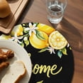 thumbnail image 3 of Yellow Lemons Round 13 Inch Placemats Set of 4, Summer Fruits Leaves Botanical Black HeatResistant Non Slip Place Mats for Dining Table, Wipeable Braided Kitchen Table Mats for Housewarming, 3 of 9