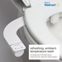 Brondell Rinslet Single Nozzle Ambient Temperature Bidet Attachment, 1 Size,  Fits Seamlessly Under Existing Toilet Seats, White, Single Unit