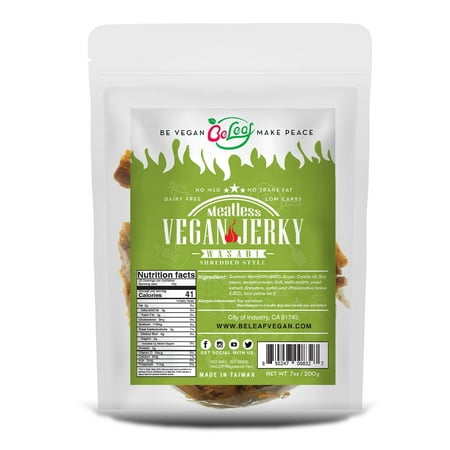 Beleaf Wasabi Plant-Based Jerky | Delicious Meat Substitute | Low Carb, Non-GMO, Dairy Free, Plant Protein | Natural Ingredients | Spicy Healthy Snack 7oz