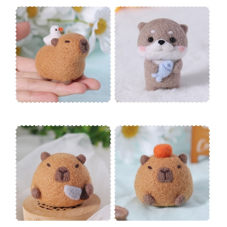 Zeiwohndc Needle Felting Set Capybara Felting Starter Kits with