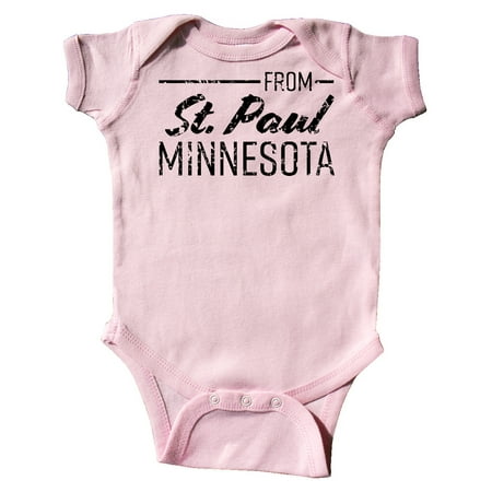 

Inktastic From St. Paul Minnesota in Black Distressed Text Gift Baby Boy or Baby Girl Bodysuit