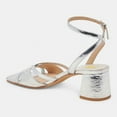 thumbnail image 3 of FSJ Women Graceful Square Open Toe Adjustable Ankle Strap Sandals Chunky Low Heels Pumps Sexy Party Summer Dress Pumps Shoes Size 13 Silver, 3 of 5