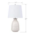 thumbnail image 4 of 20" Off-White Ceramic Table Lamp w/ Patterned Base & White Linen Shade (Set of 2), 4 of 4