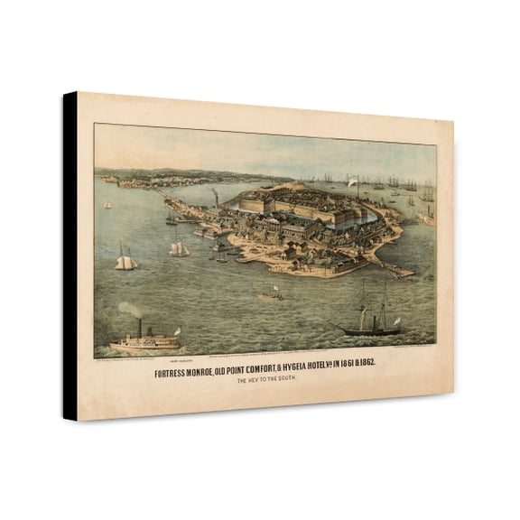 Canvas Print: Fortress Monroe, Old Point Comfort, & Hygeia Hotel, Va. In 1861