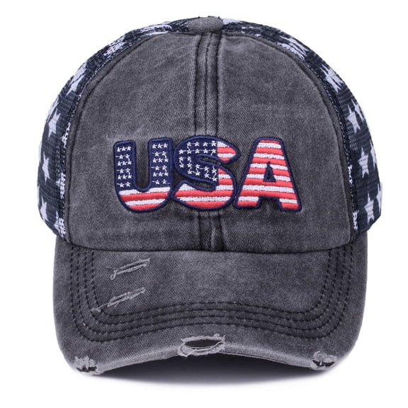 USA 250th Anniversary Patriotic Trucker Hat with Star Mesh Back Distressed BaseballHat for Independence Day America 250 Unisex