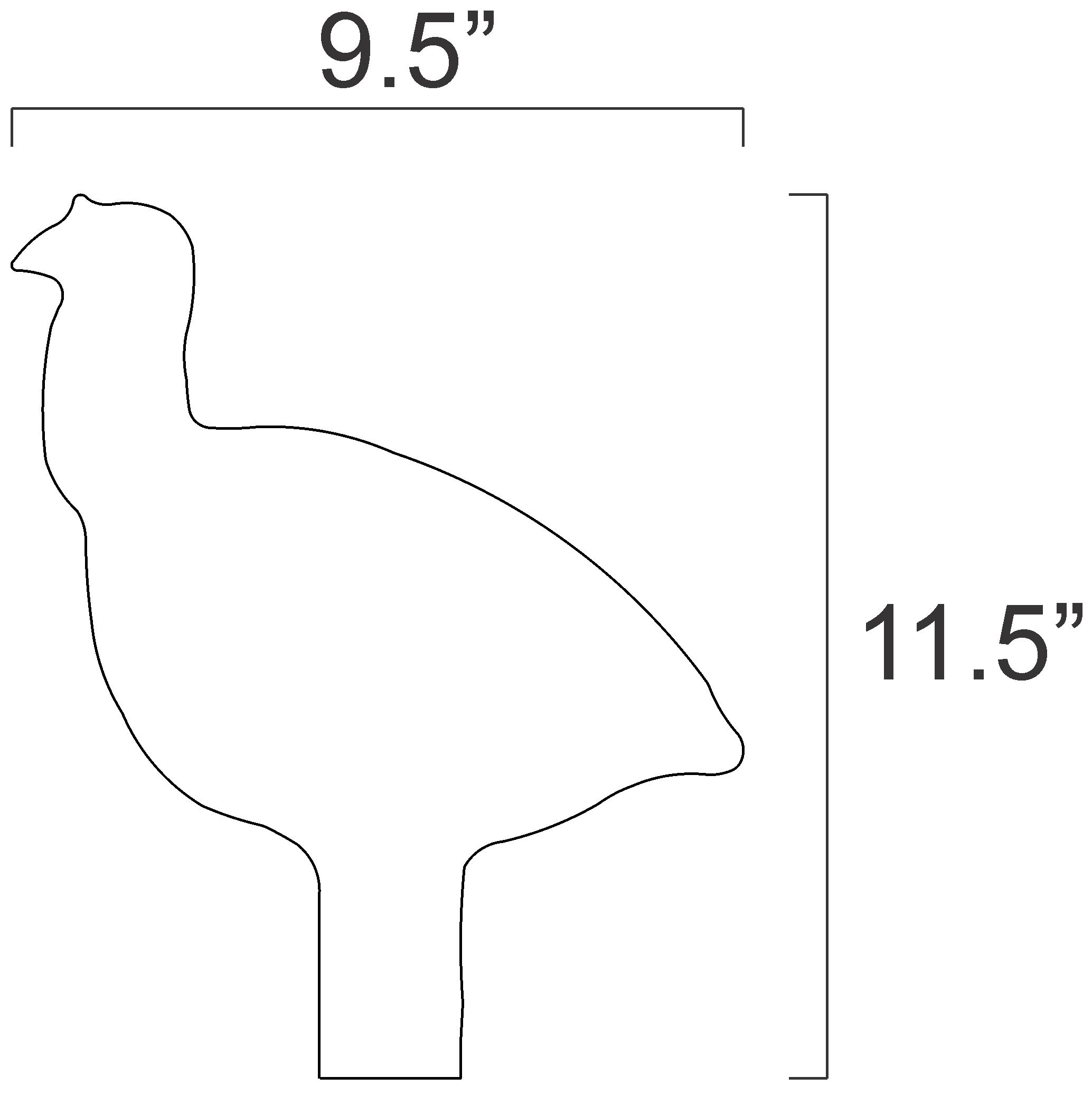 Magnum Target 1/2sc IHMSA/NRA Metallic Silhouette Rifle Target Plates for Swingers - 4pc 3/8" AR500 Steel - 124-PLATES