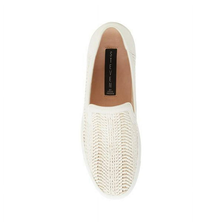 Steve Madden Kicks Raffia Slip On Sneakers White Multi