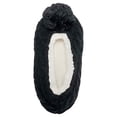 thumbnail image 3 of Ballerina Knit Pom Womens Plush Lined Cozy Non Slip Indoor Soft Slipper - Black Medium, 3 of 8