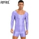 thumbnail image 2 of Traje de baño ajustado para hombre, mono con escote redondo brillante oleoso, traje de baño Mankini de una pieza, ropa para discoteca, traje para gimnasio y Fitness, 2 of 5