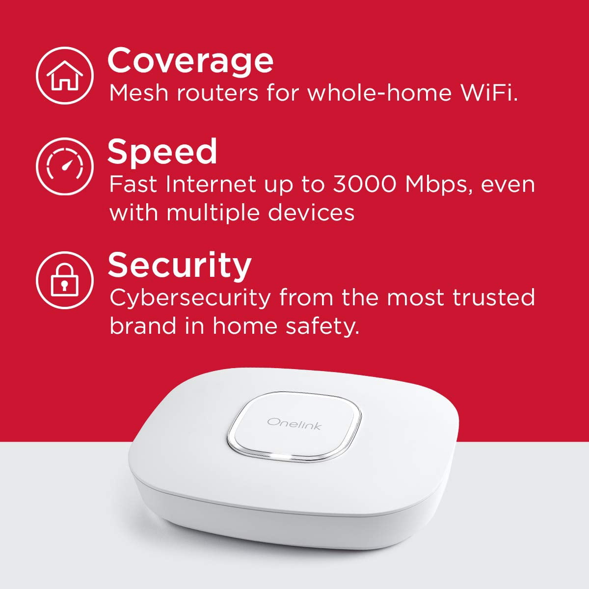 Onelink Secure Connect | Tri-Band Mesh Wifi Router System | Whole Home Wifi, Coverage Up to 2,500 Square Feet