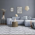 thumbnail image 2 of Boho Geometric Diamonds Plush Shag Indoor Area Rug, Cream/Grey, 4' x 6', 2 of 9
