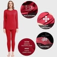 thumbnail image 7 of FELEMO Thermal Underwear for Women Ultra Soft Long Johns Set Women Pajamas Set(Dark Red/S), 7 of 7