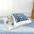 thumbnail image 1 of Cama de dormir para mascotas de estilo japonés, colchón , saco de , nido de gato de peluche, cueva para abrazar, lavable, acogedor, , M M Fernando Cama para gatos, 1 of 8
