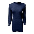 thumbnail image 6 of Olyvenn Womens Tunic Hip Wrap Knitted Sweater Bodycon Dress Fashion Classic Solid House Dress Mock Neck Ruched Warm Slim Fit Casual Flowy Smocked Raglan Cap Long Sleeve Prom Dress Dark Blue 4, 6 of 7