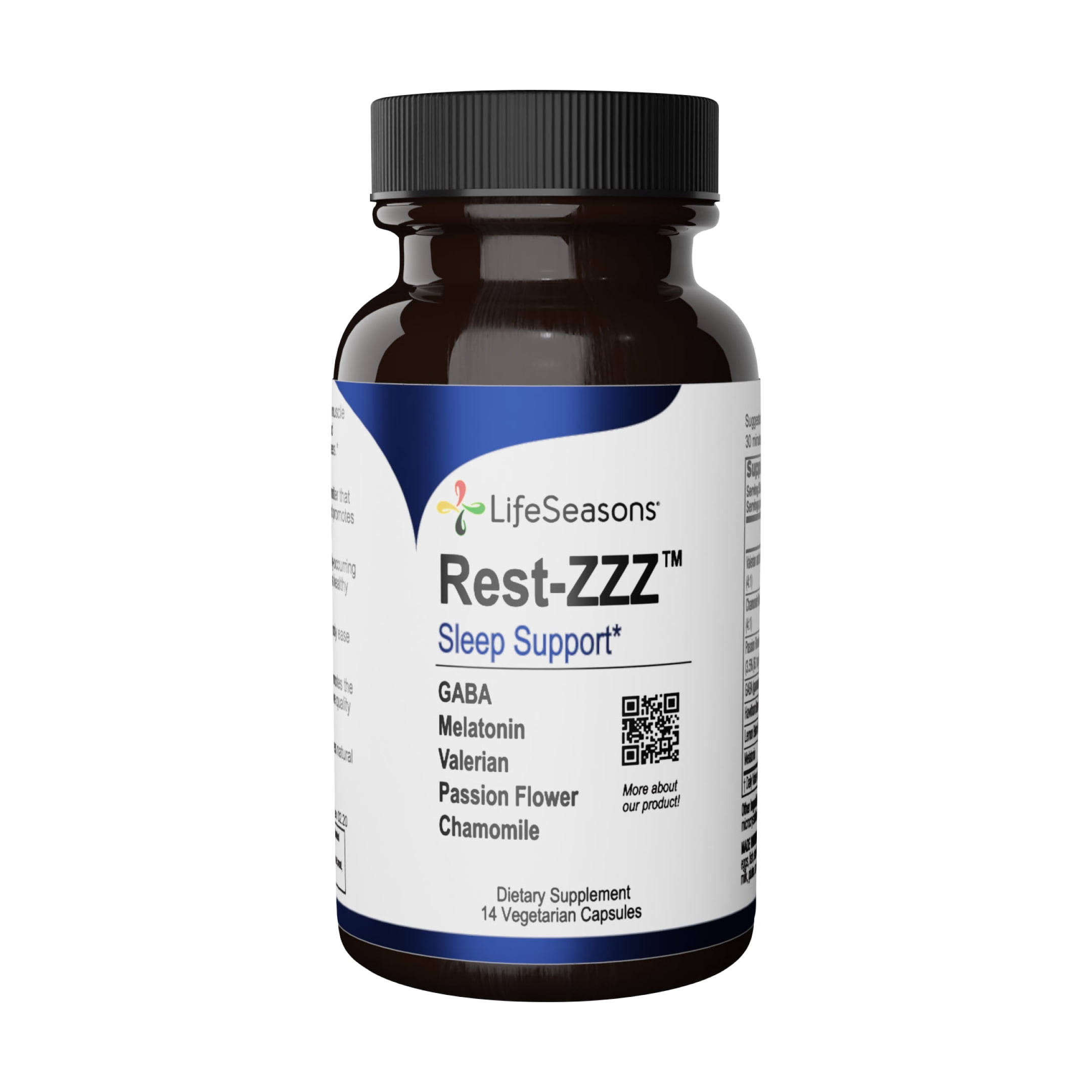 LifeSeasons - Rest-ZZZ - Natural Sleep Supplement - Aids Restlessness - Maintain a Calm and Relaxed State Without Feeling Groggy in the Morning - Low Dose Melatonin, Chamomile - 14 Capsules