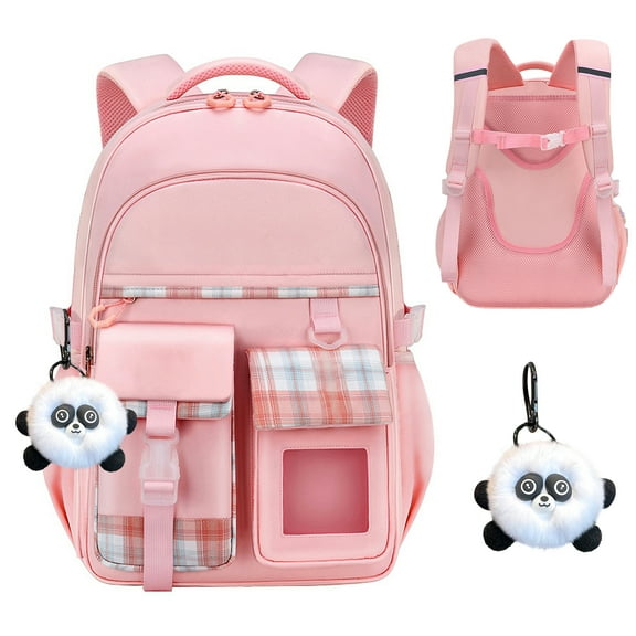 FPYWO School Backpacks Bags for Girls, Kids Casual Bookbag for Child Teens, Pink
