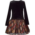 thumbnail image 2 of Bonnie Jean Girls 2T-16 Christmas Santa Holiday Velvet Drop Waist Style Dress, 2 of 3